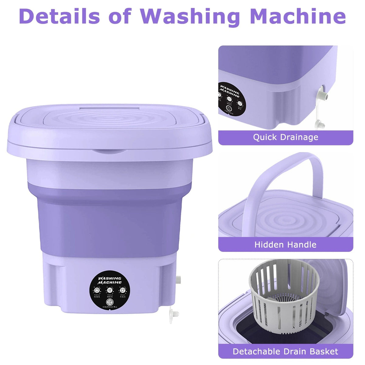 Home.Co Foldable Mini Washing Machine for Small Laundry Loads